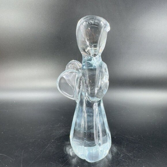 Vintage Clear Art Glass Praying Angel Figurine Paperweight Sculpture Glass VTG - Picture 11 of 15
